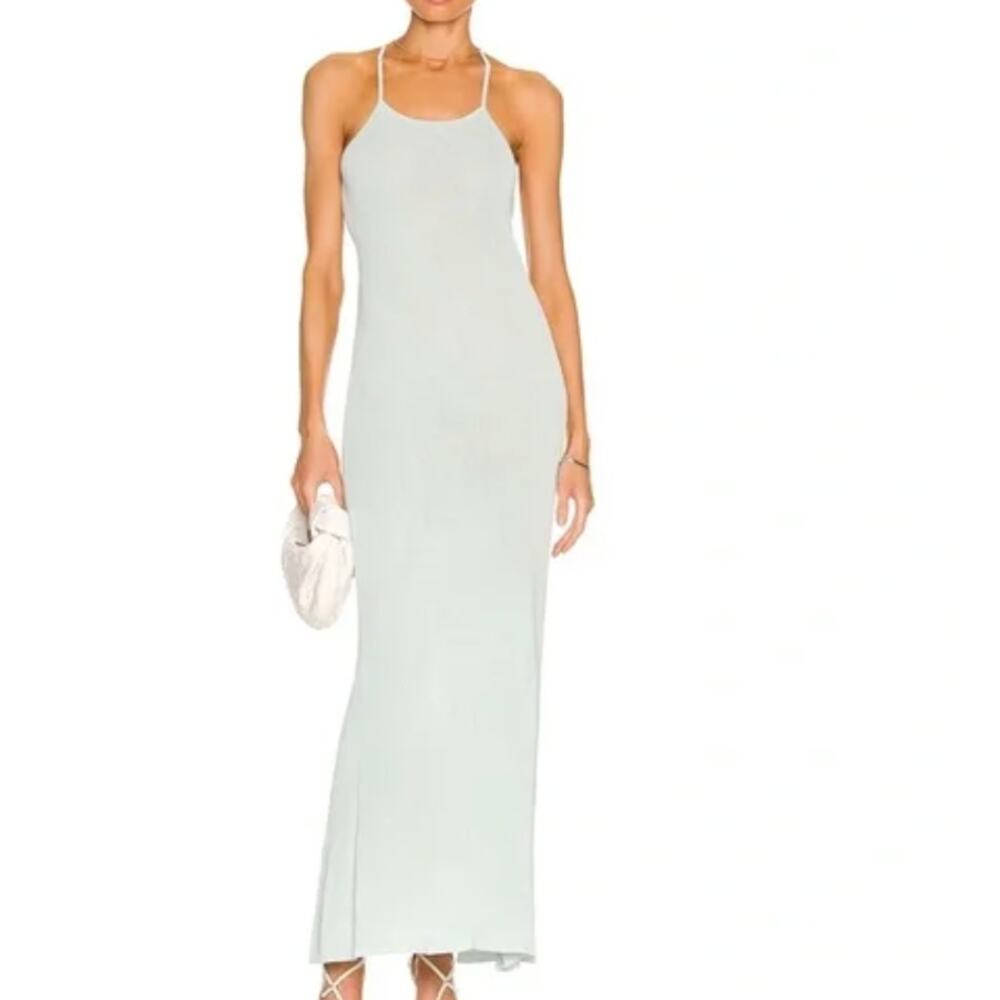 AUTEUR Women's Joan Open Back Rib Knit Maxi Dress Pale Mint Green Size M - Picture 15 of 16